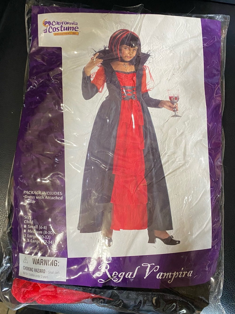 California Costumes Vampira Girl Black and Red Gown & Wig